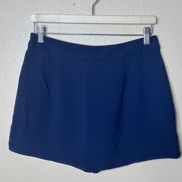 Trina Turk Skort Women's 4 Navy Blue Flat Front High Rise Pockets - Picture 6 of 10